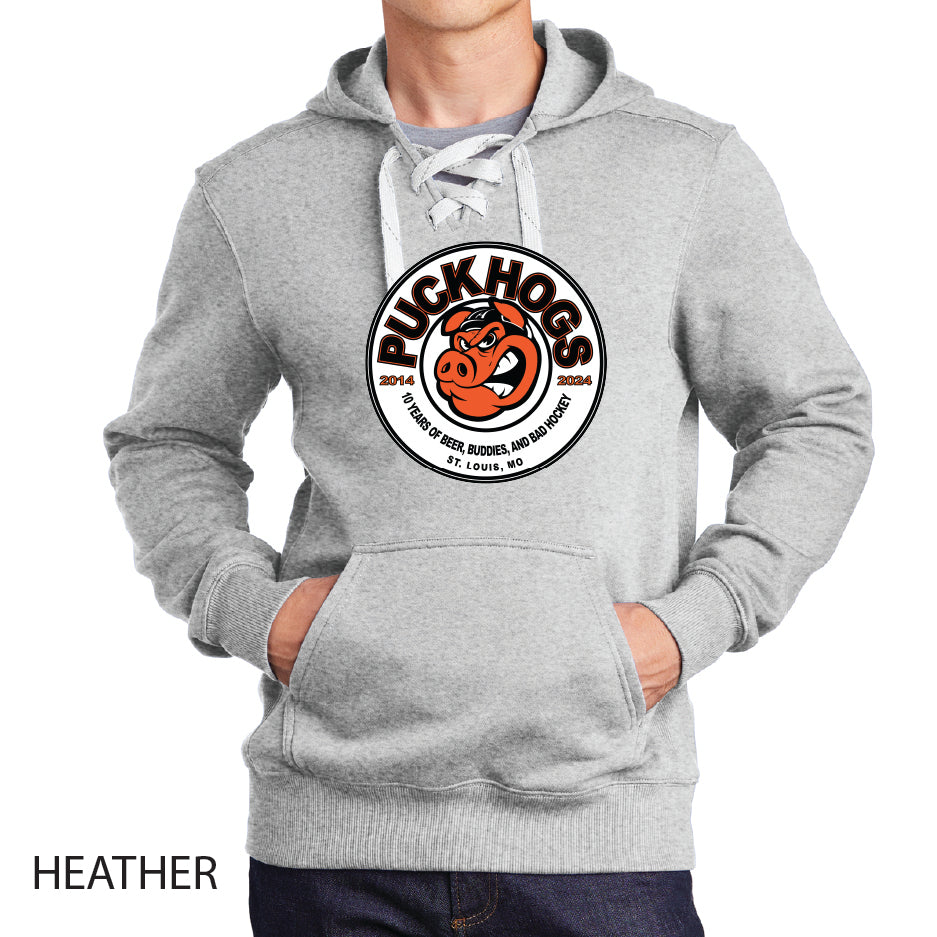 Puck Hogs Sport-Tek Lace Up Pullover Hooded Sweatshirt