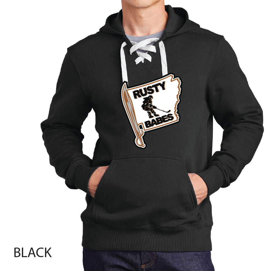 Rusty Babes Sport-Tek Lace Up Pullover Hooded Sweatshirt