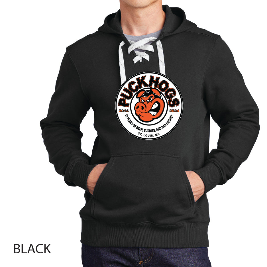 Puck Hogs Sport-Tek Lace Up Pullover Hooded Sweatshirt
