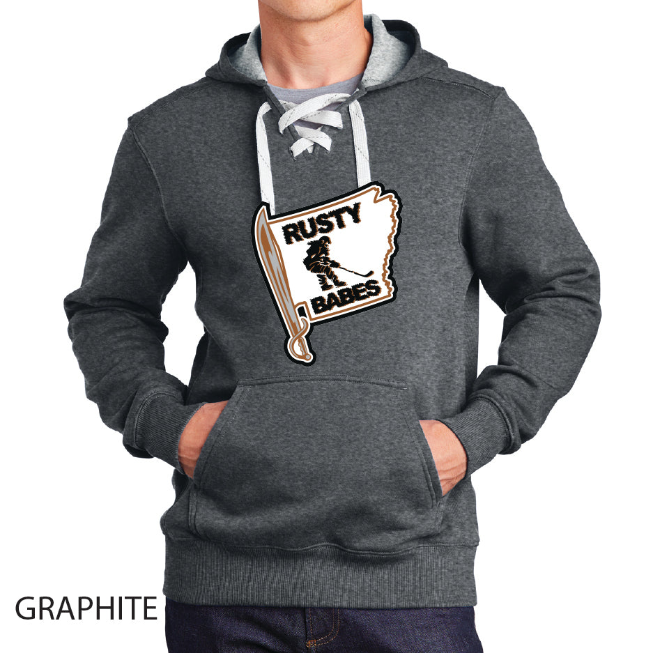Rusty Babes Sport-Tek Lace Up Pullover Hooded Sweatshirt