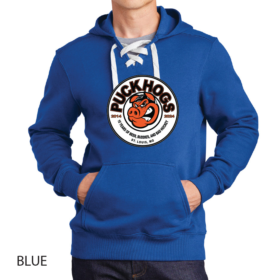 Puck Hogs Sport-Tek Lace Up Pullover Hooded Sweatshirt