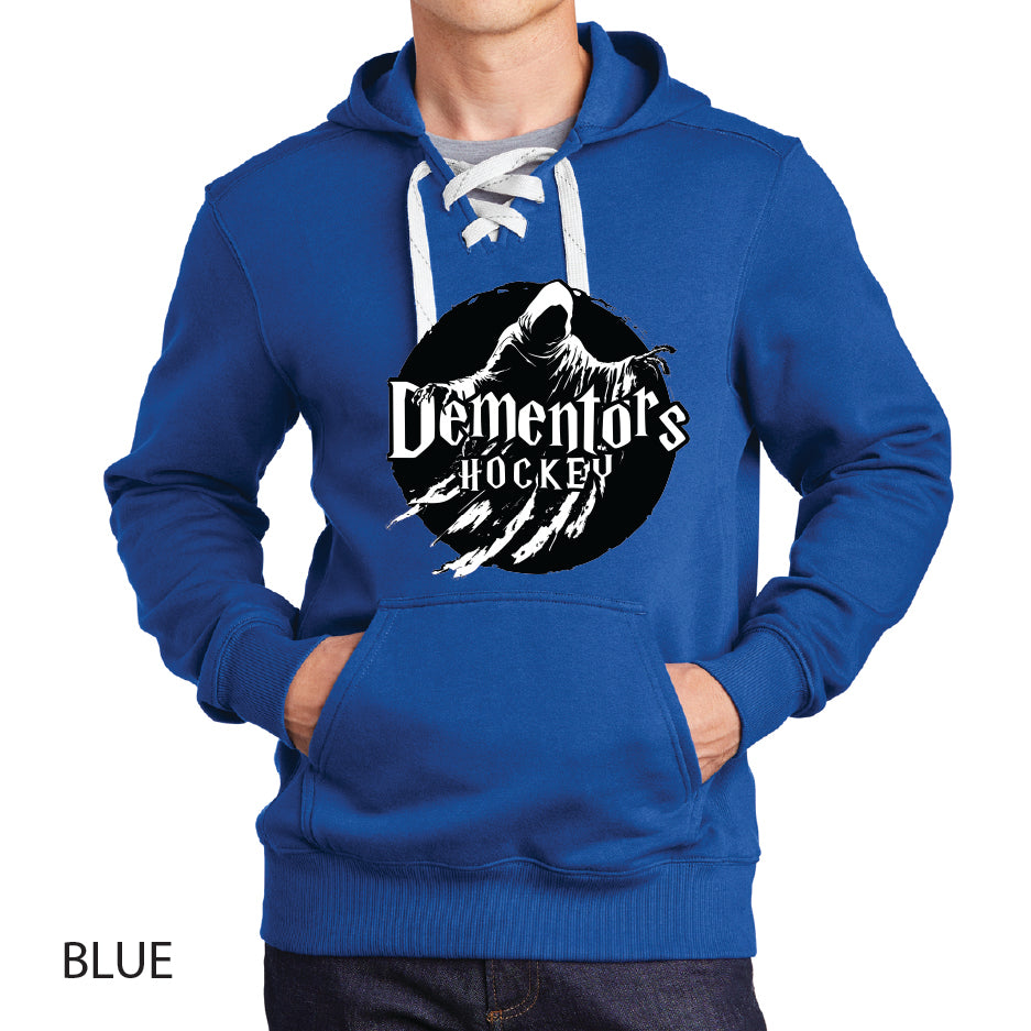 Dementors Sport-Tek Lace Up Pullover Hooded Sweatshirt White Logo