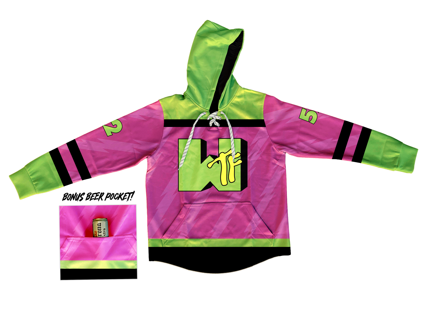 WTF Tulsa Warriors Sublimated Jersey Style Hoodie