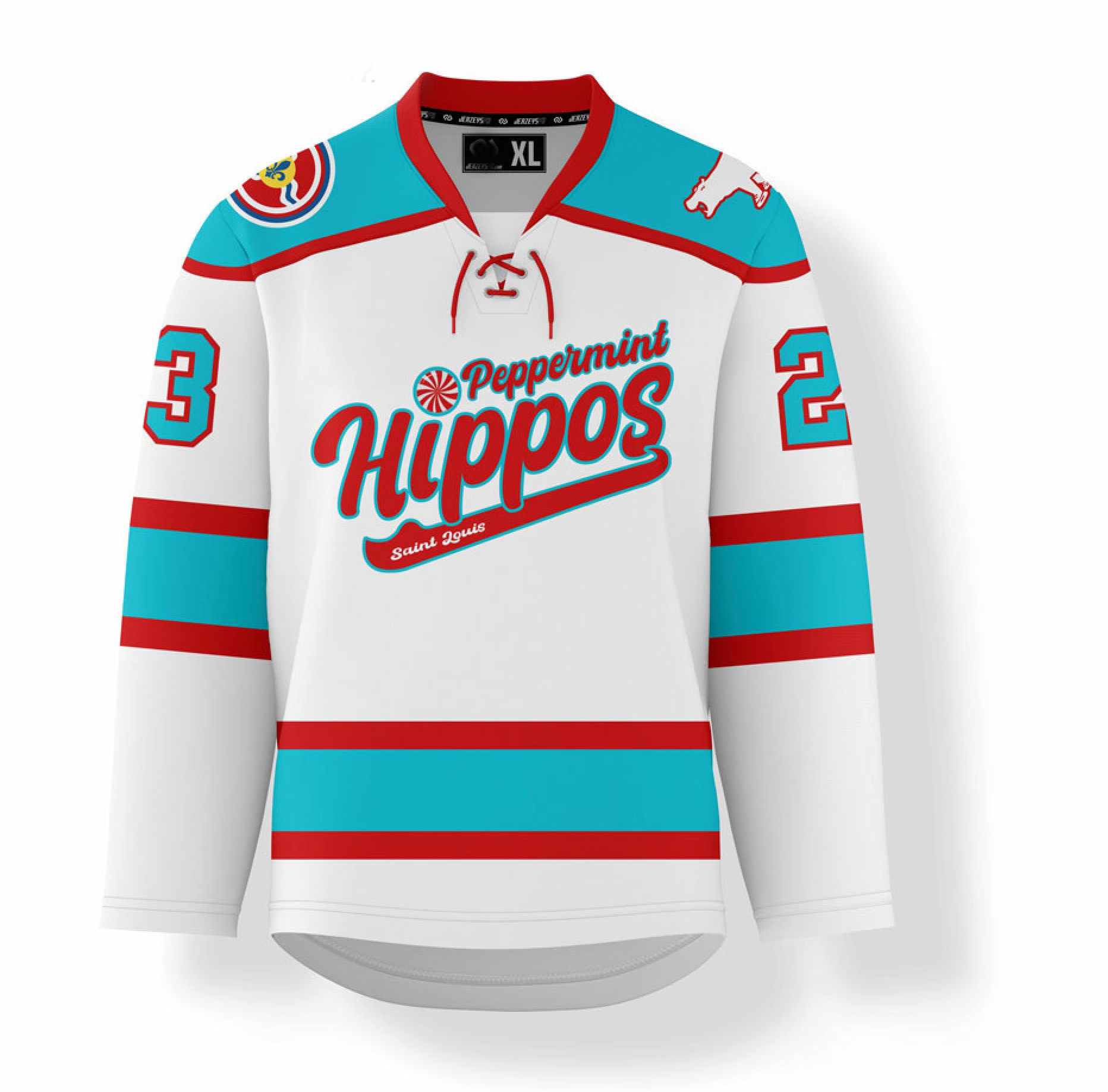 Peppermint Hippo Jersey - Sublimated White Jersey –