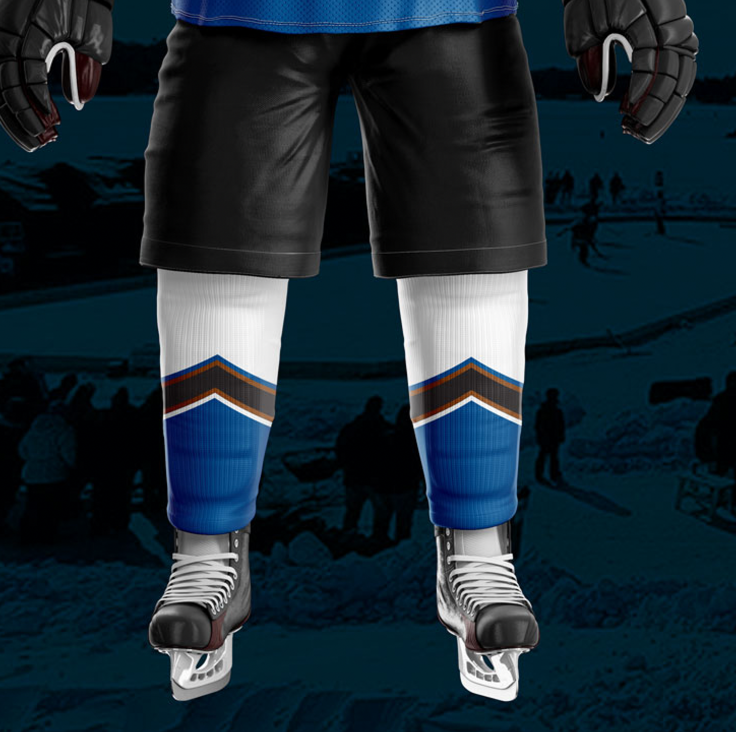 Rusty Blades Blue/White Socks