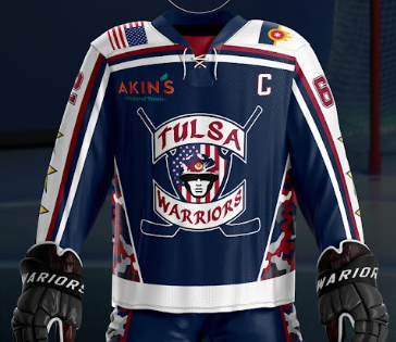 Tulsa Warriors Sublimated Blue Jersey