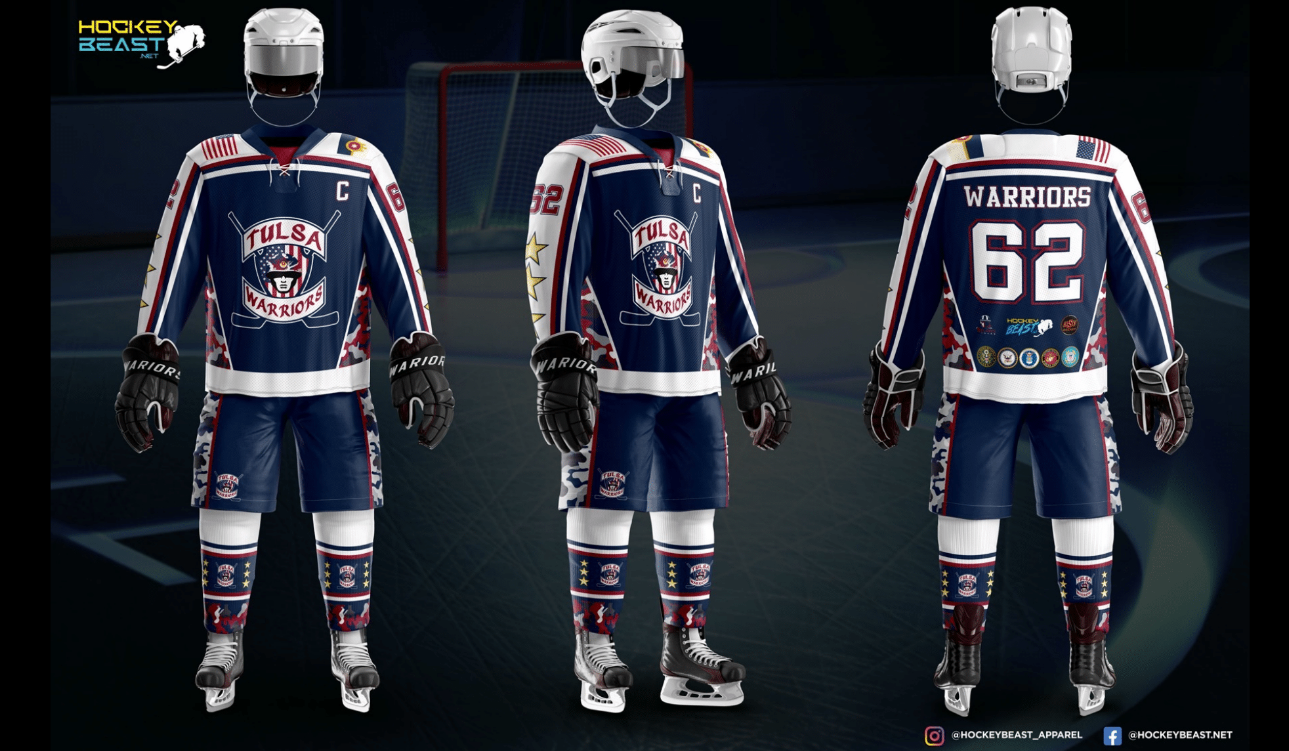 Tulsa Warriors Sublimated Blue Jersey