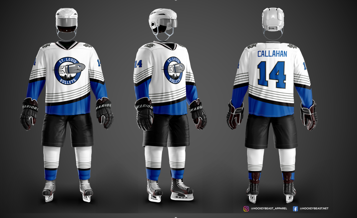 Bullets Sublimated White Jersey