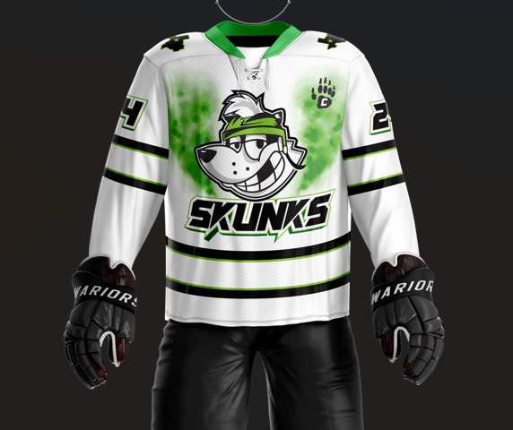 Skunks Sublimated White Jersey