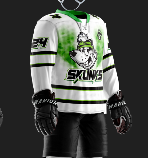 Skunks Sublimated White Jersey