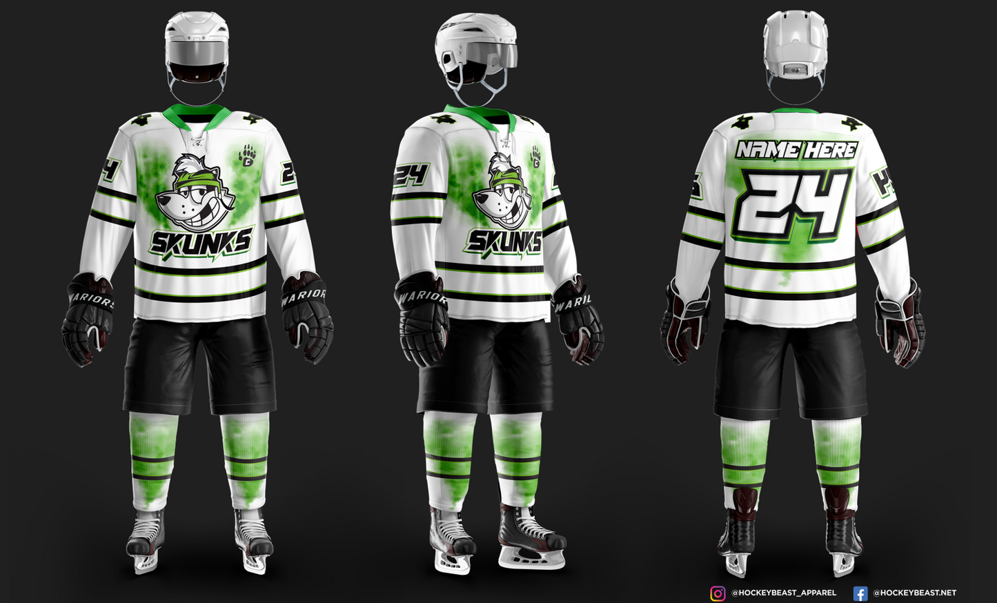 Skunks Sublimated White Jersey