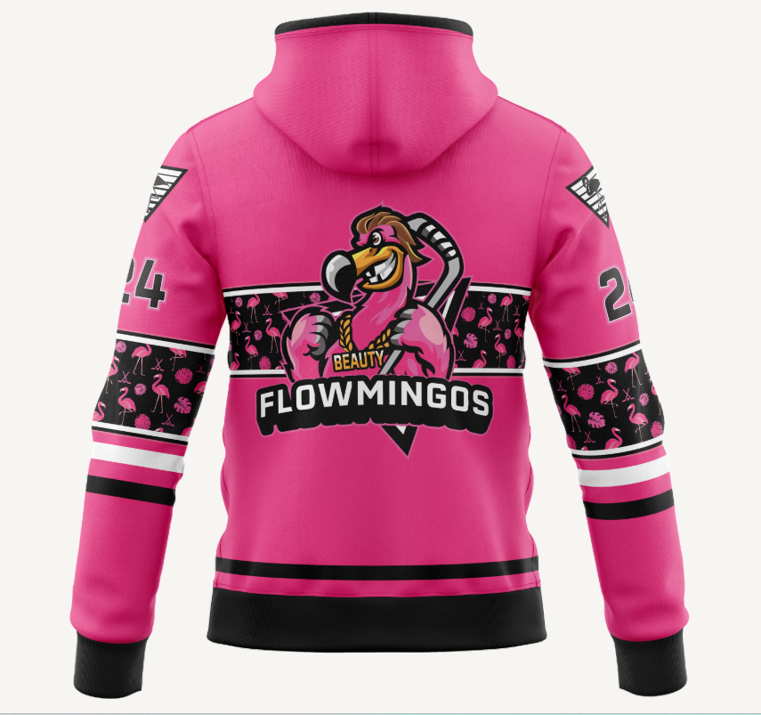 Flowmingoes Zipper Hoodie