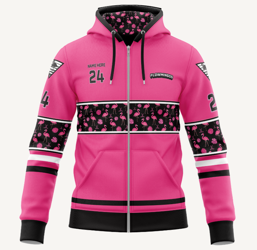 Flowmingoes Zipper Hoodie