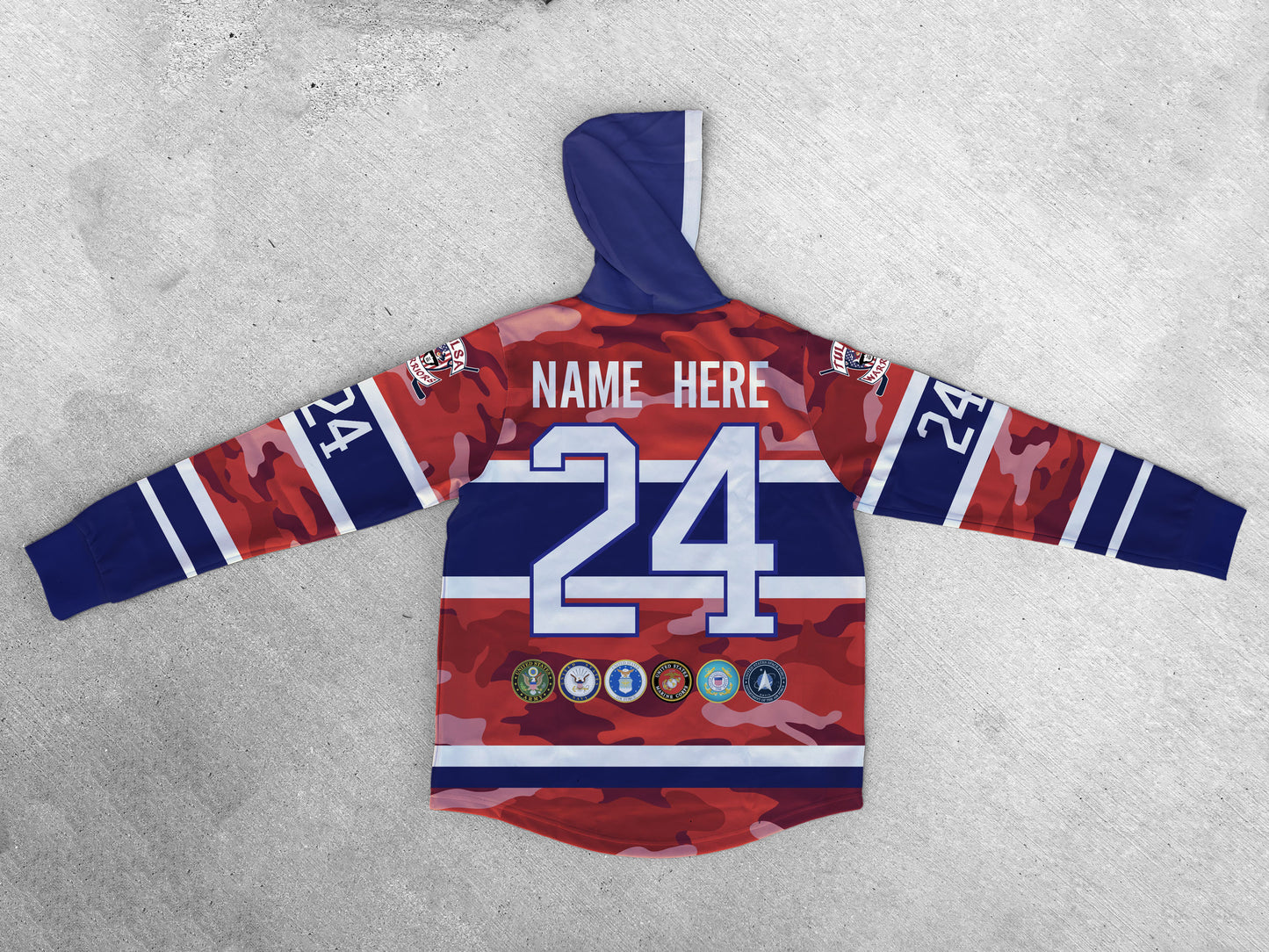 Tulsa Warriors Red Sublimated Jersey Style Hoodie