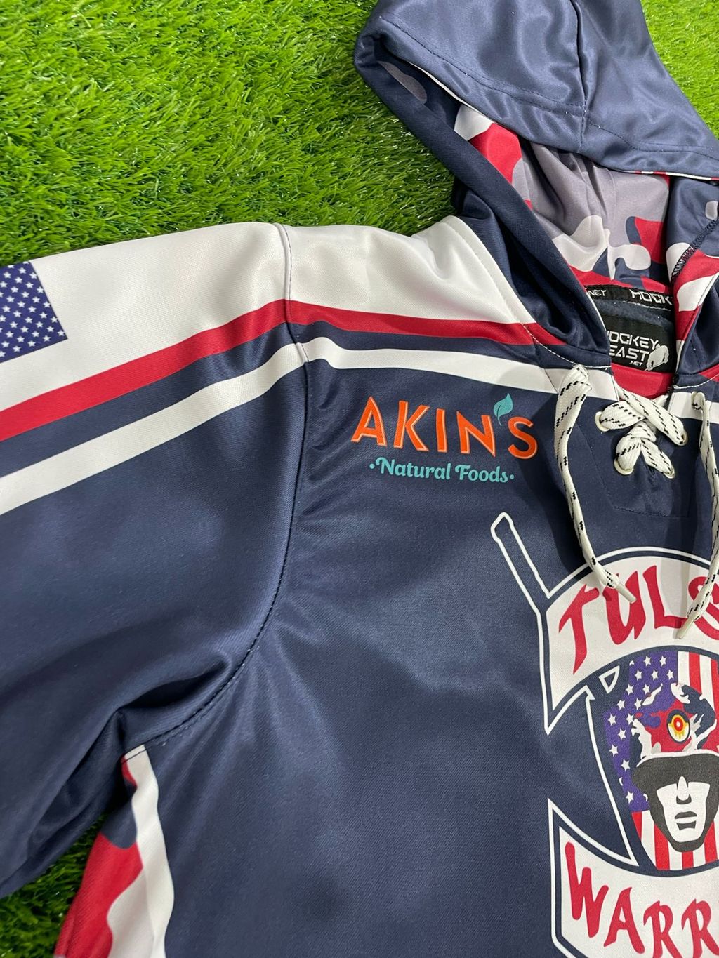 Tulsa Warriors Blue Sublimated Jersey Style Hoodie