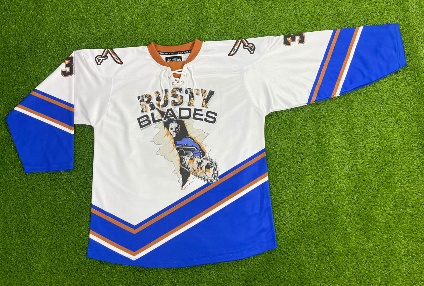 Rusty Blades Blue/White Jersey