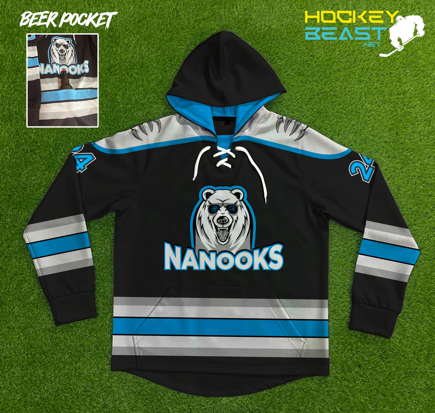 Nanooks Sublimated Hoodie - Lace neck