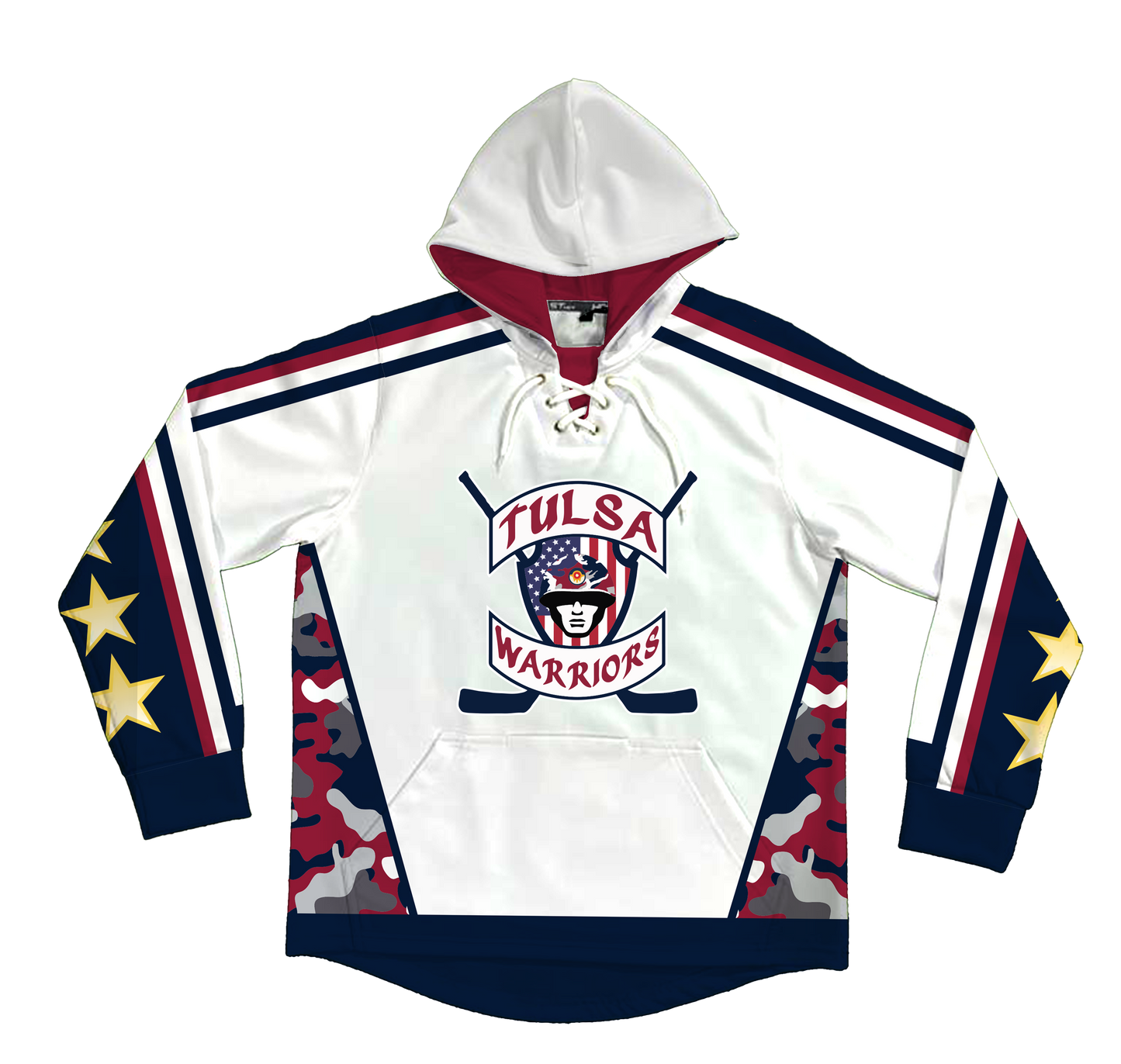 Tulsa Warriors White Sublimated Jersey Style Hoodie