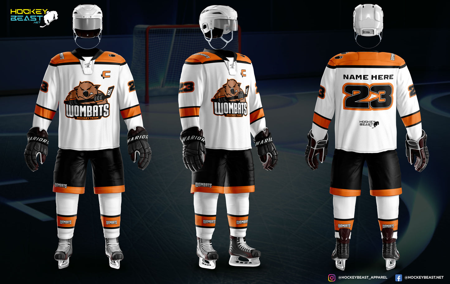 Wombats White Hockey Socks