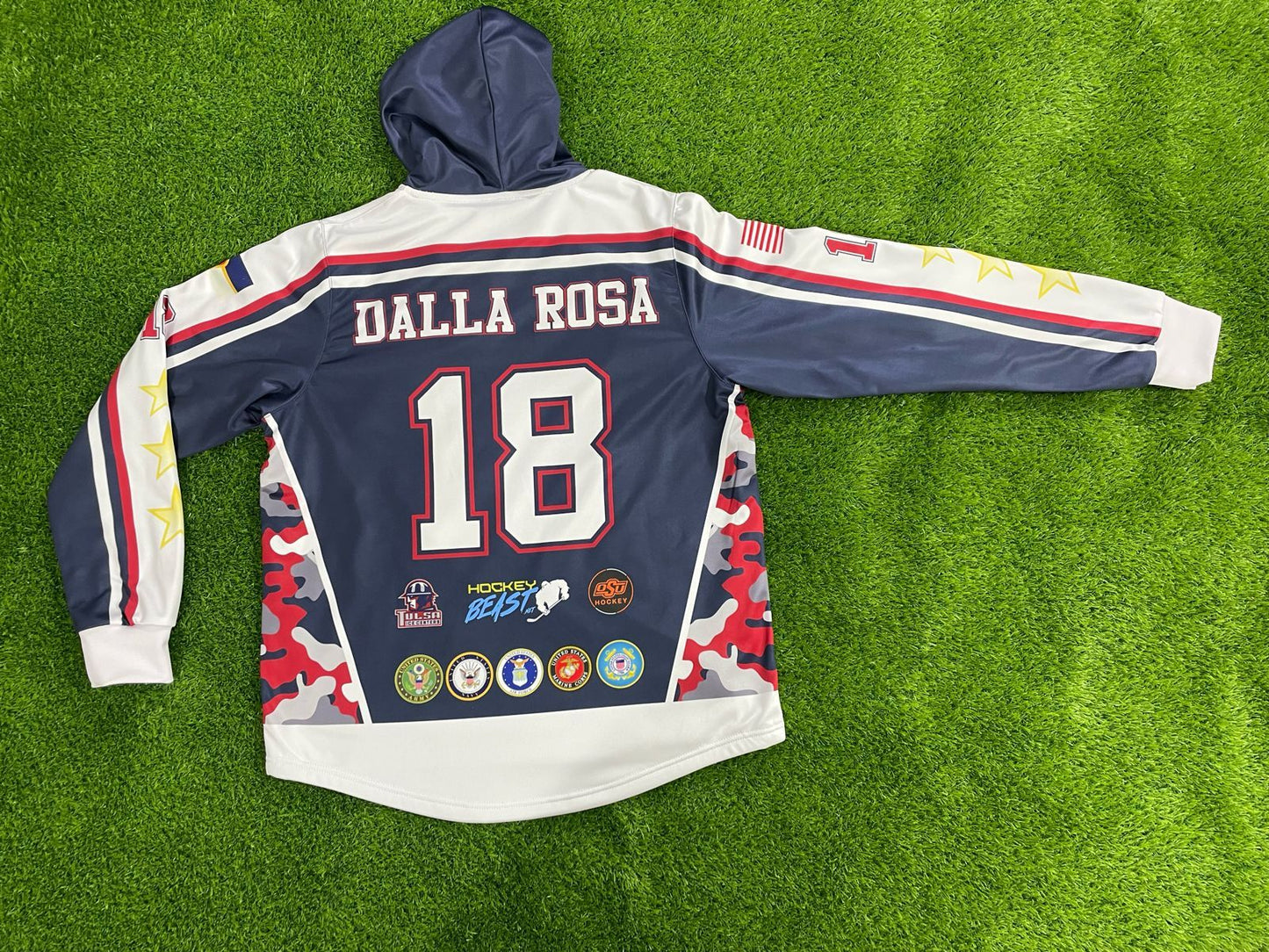 Tulsa Warriors Blue Sublimated Jersey Style Hoodie