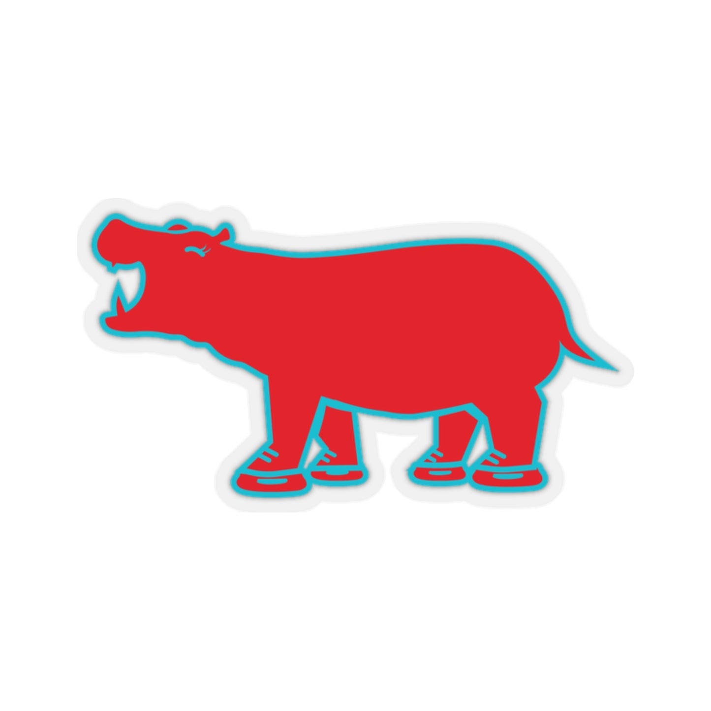 Red Hippo Sticker - Indoor