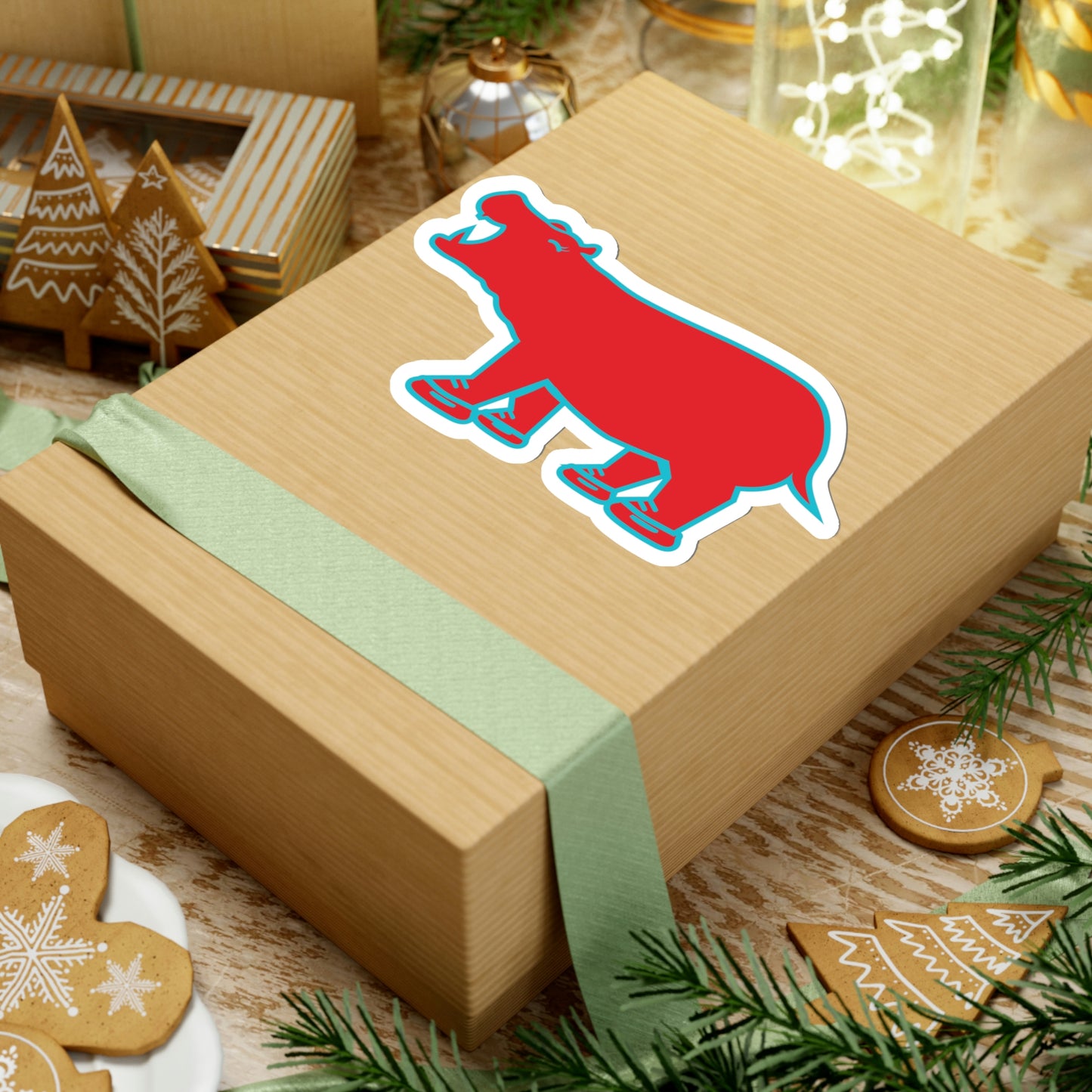 Red Hippo Sticker - Indoor