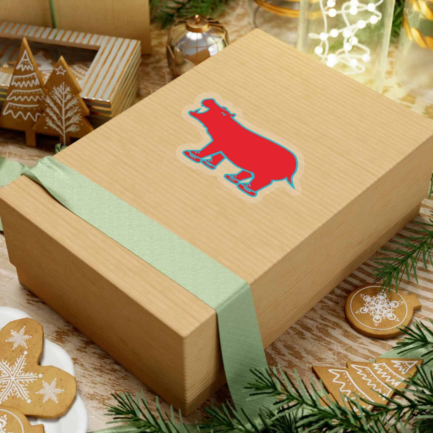Red Hippo Sticker - Indoor