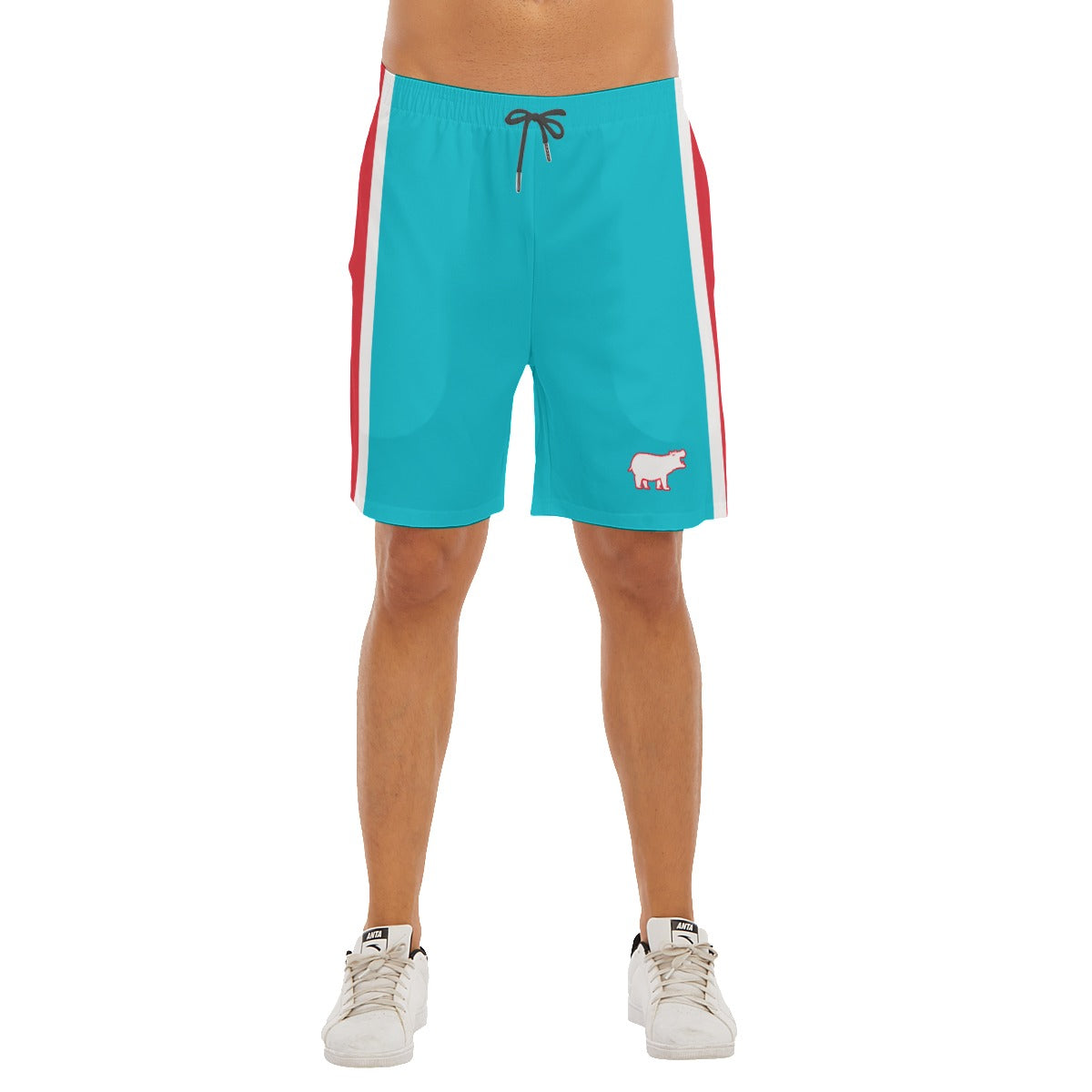 Peppermint Hippos Men's Shorts With Elastic Waist