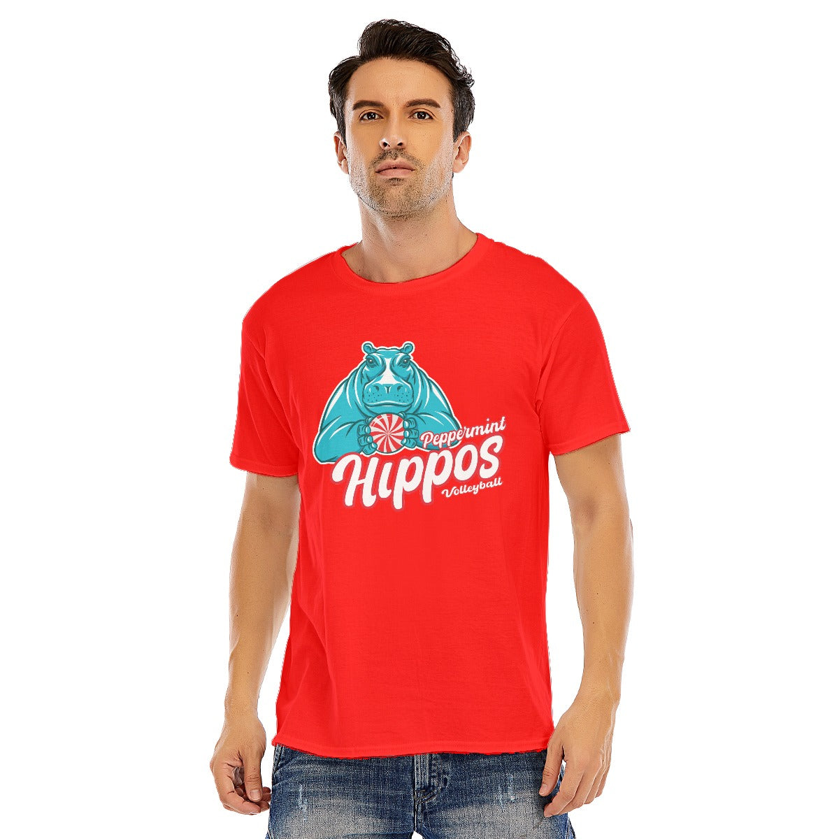 Peppermint Hippo Unisex Short Sleeve T-shirt