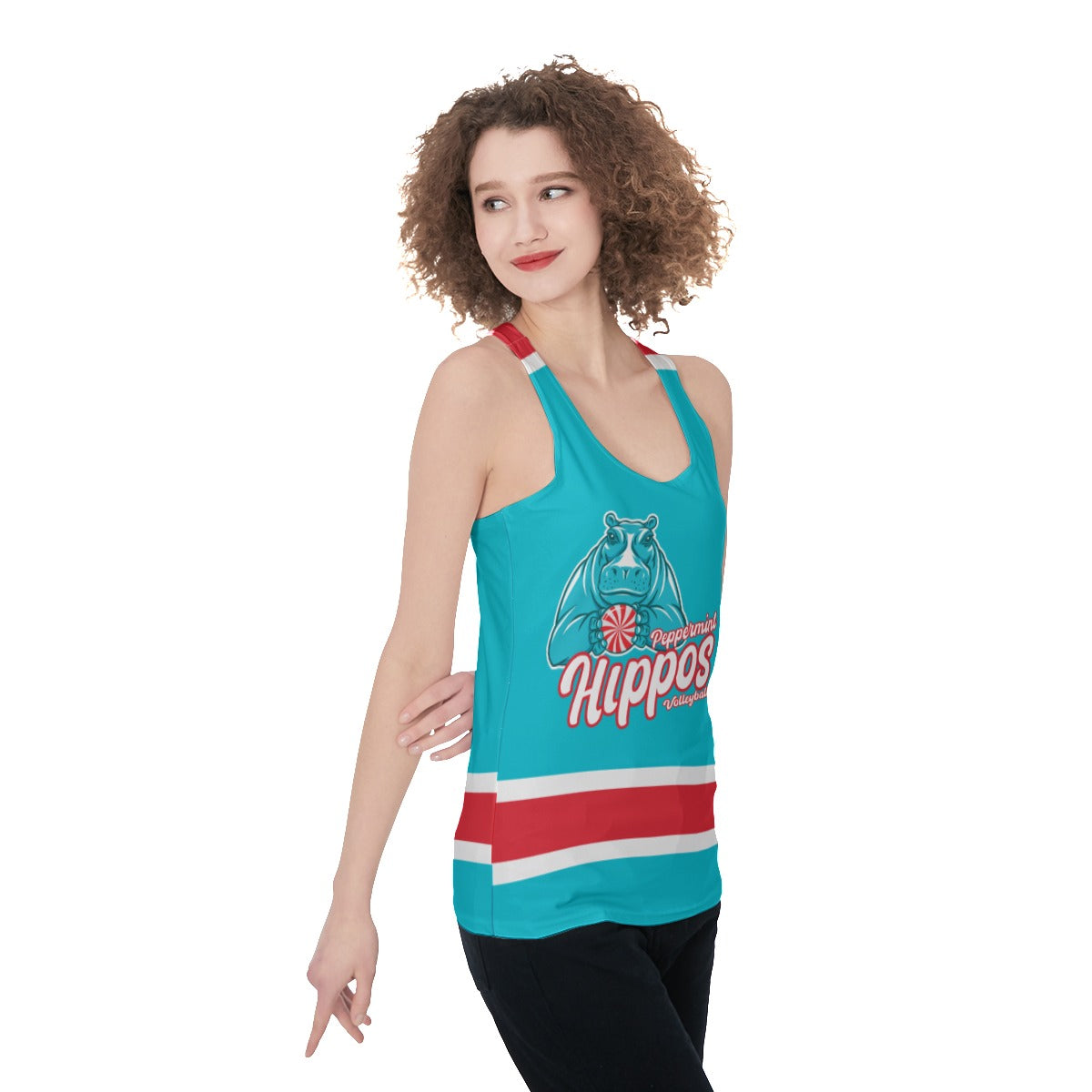 Peppermint Hippos Women's Racerback Tank Top