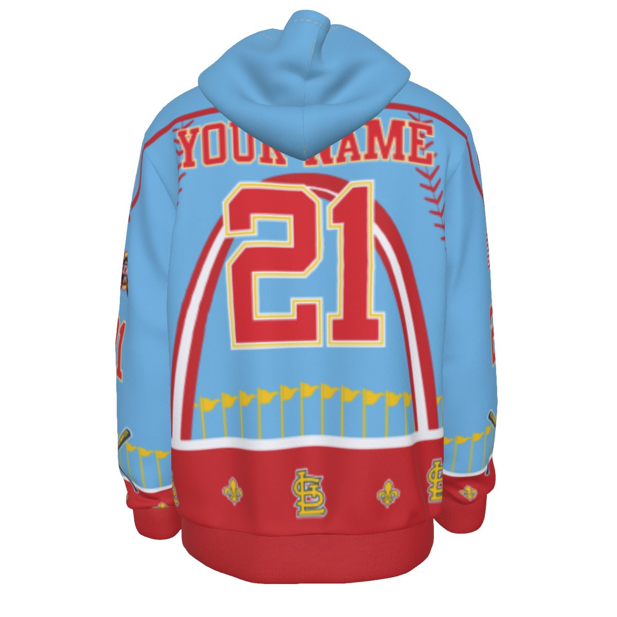 St Louis Cardinals light blue Customizable Light-Weight Hoodie