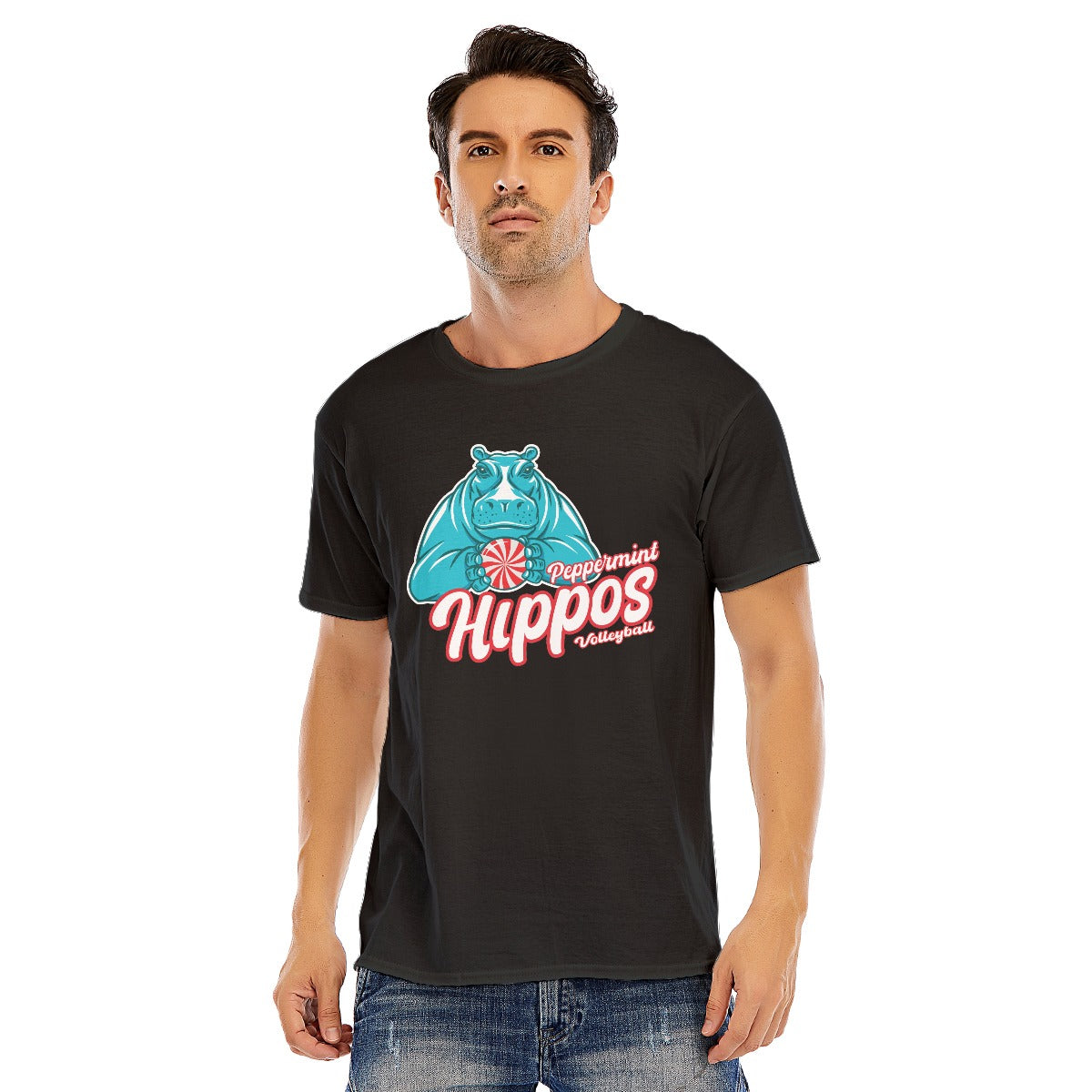 Peppermint Hippo Unisex Short Sleeve T-shirt