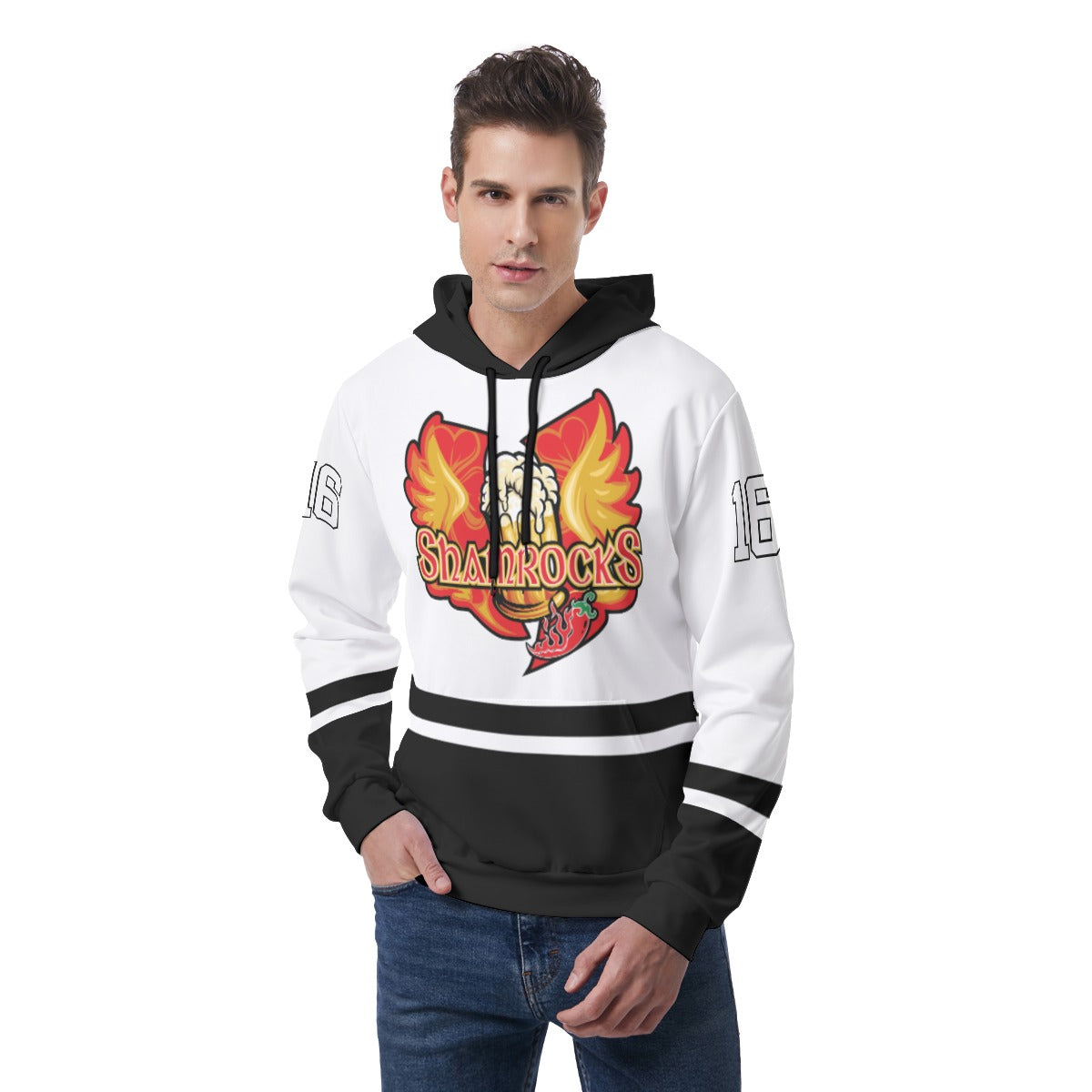 Shamrocks Sublimated Jersey Style Hoodie