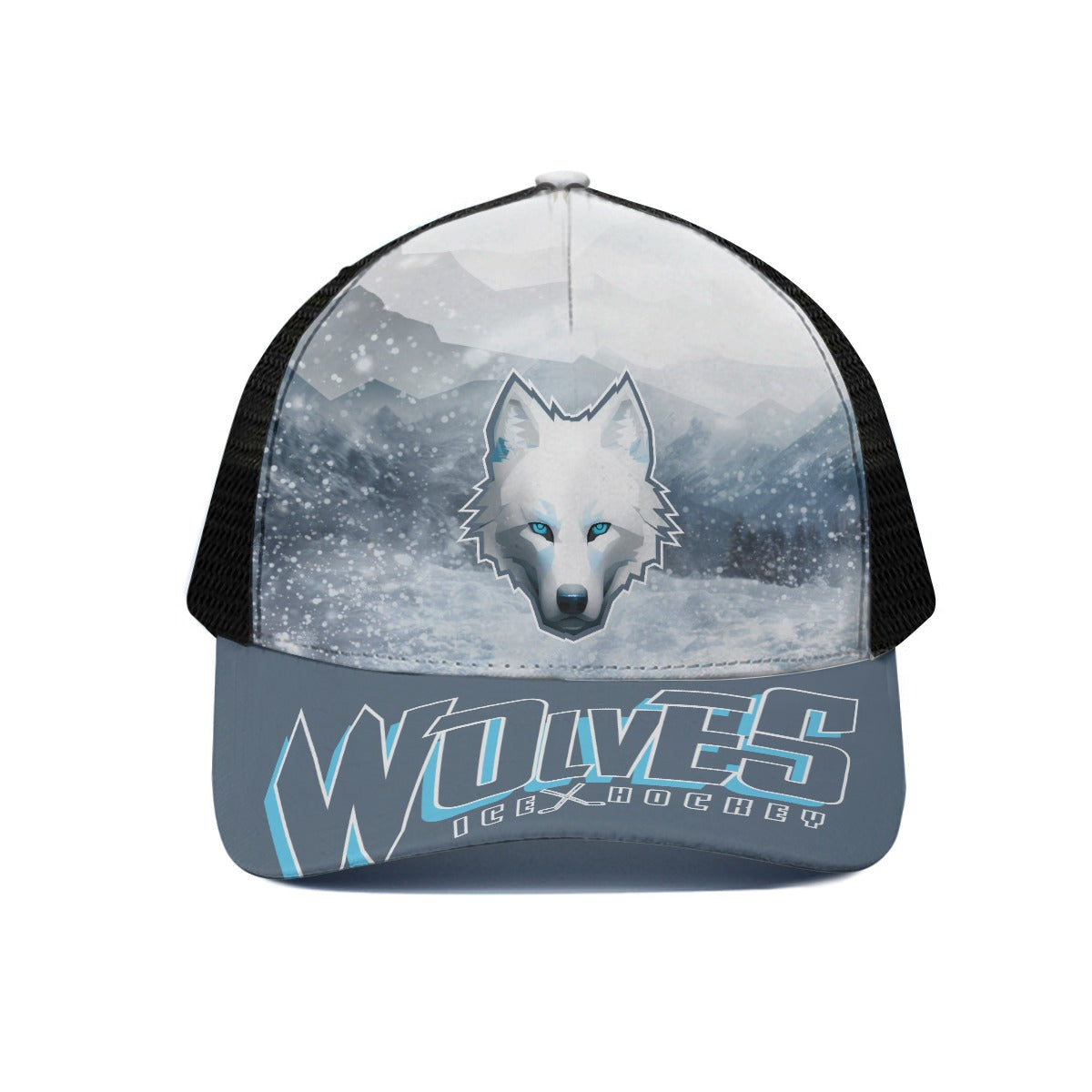 Wolves Logo on Bill with Black Half-mesh