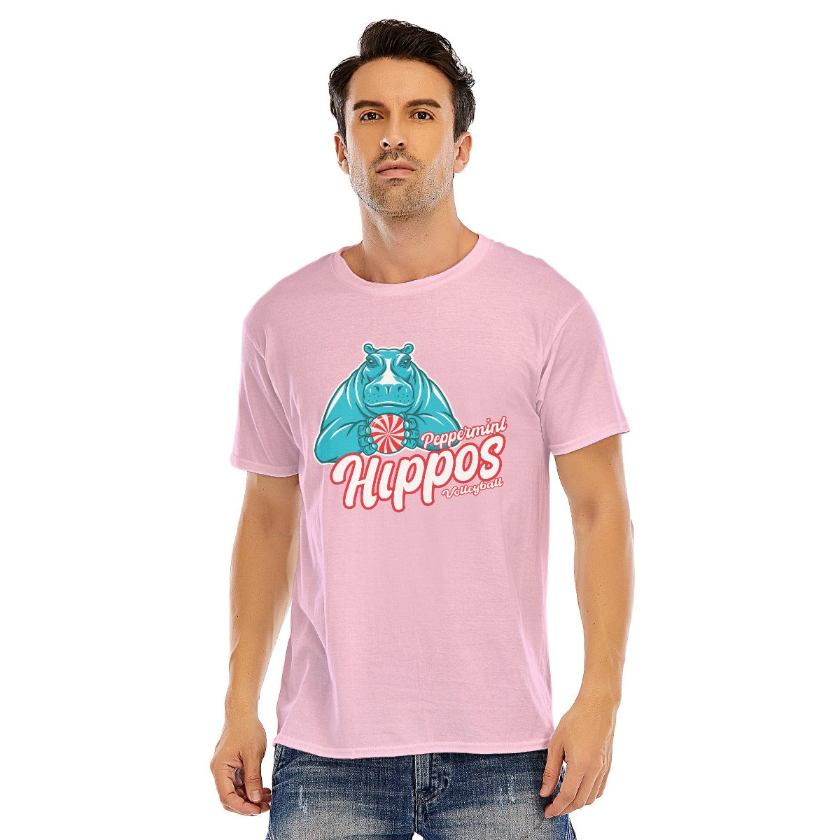 Peppermint Hippo Unisex Short Sleeve T-shirt