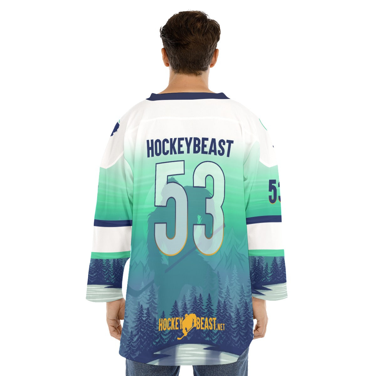 HockeyBeast White Customizable Hockey Jersey