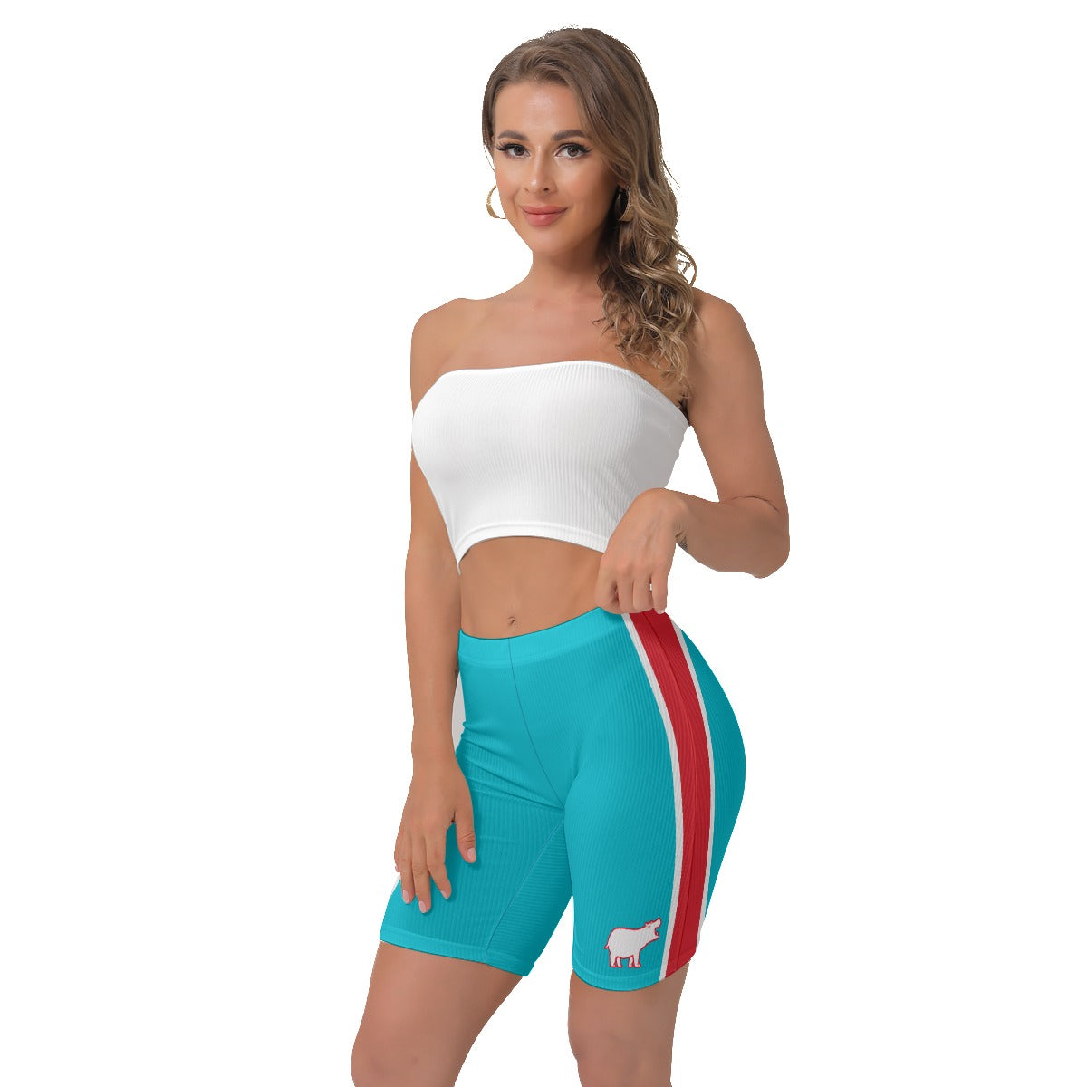 Peppermint Hippos Women's Biker Shorts