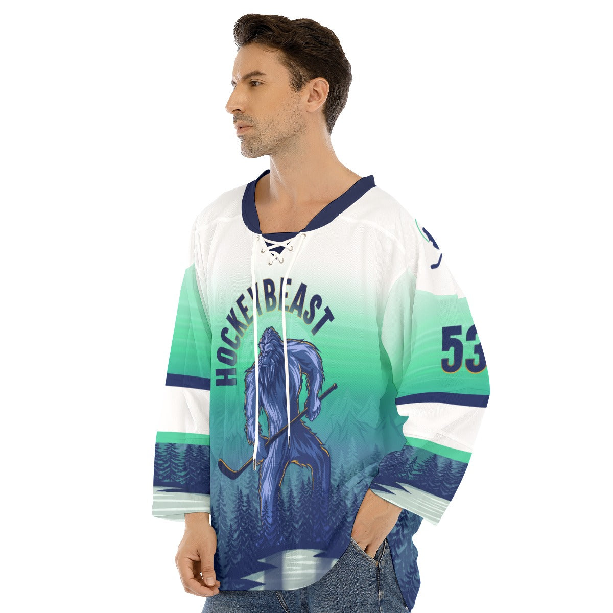 HockeyBeast White Customizable Hockey Jersey