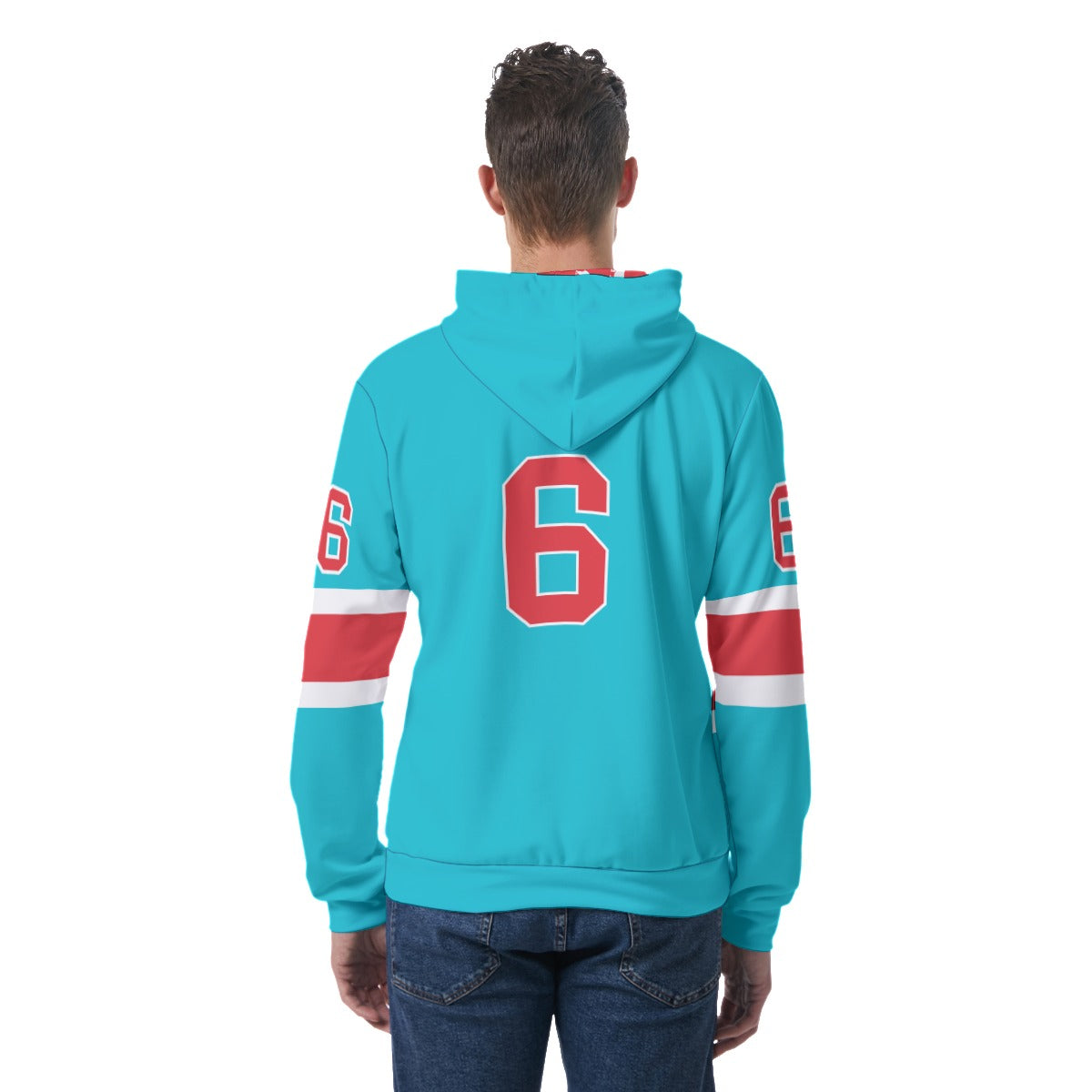 Blue Peppermint Hippo Light Weight Hoodie - Customizable