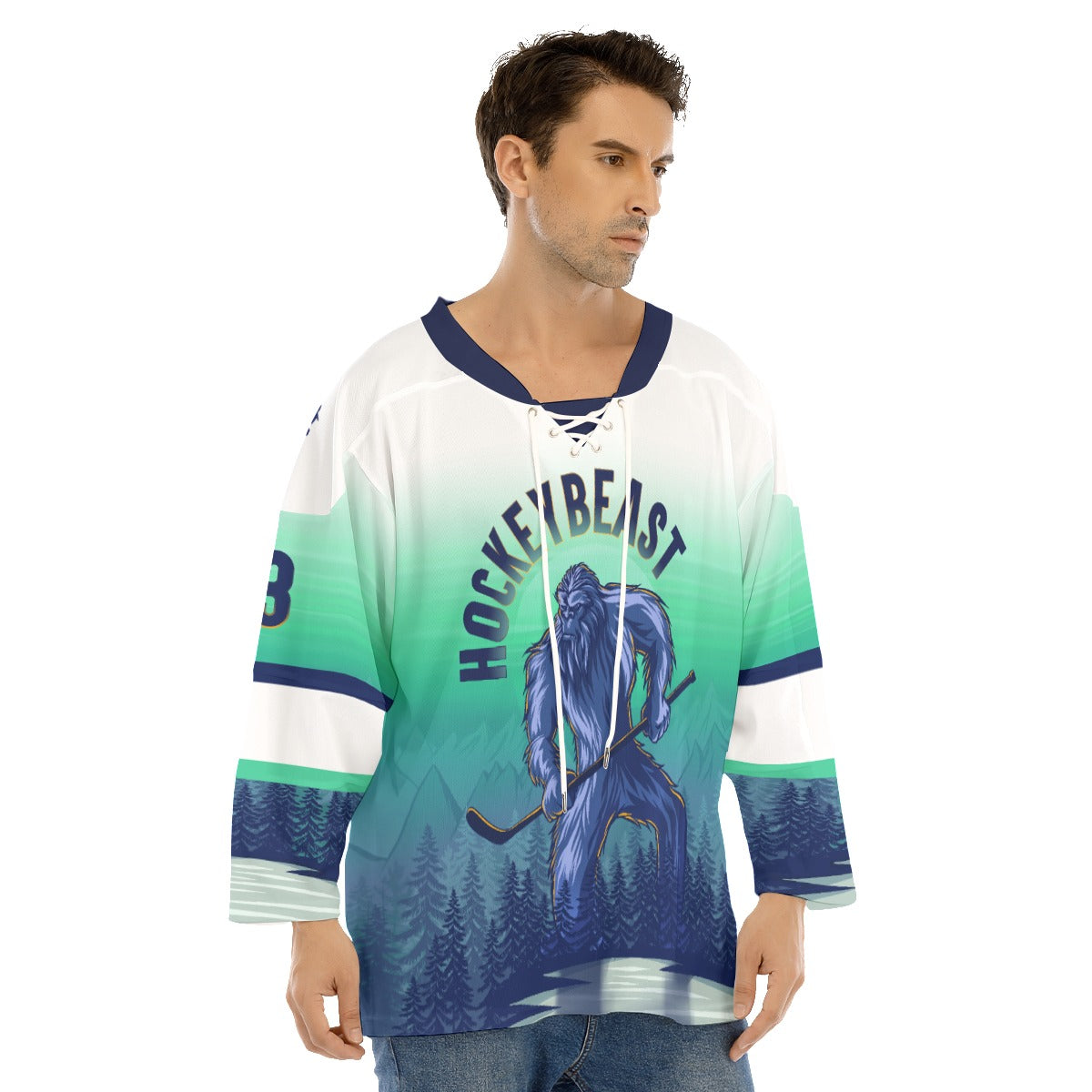 HockeyBeast White Customizable Hockey Jersey