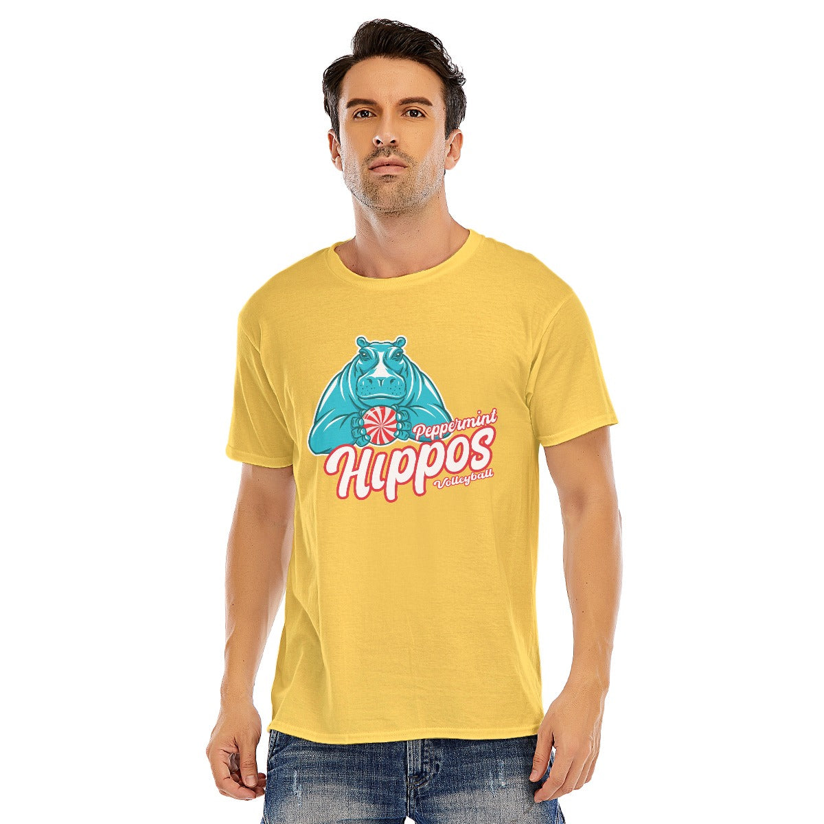 Peppermint Hippo Unisex Short Sleeve T-shirt