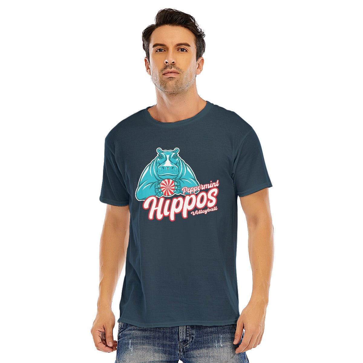 Peppermint Hippo Unisex Short Sleeve T-shirt