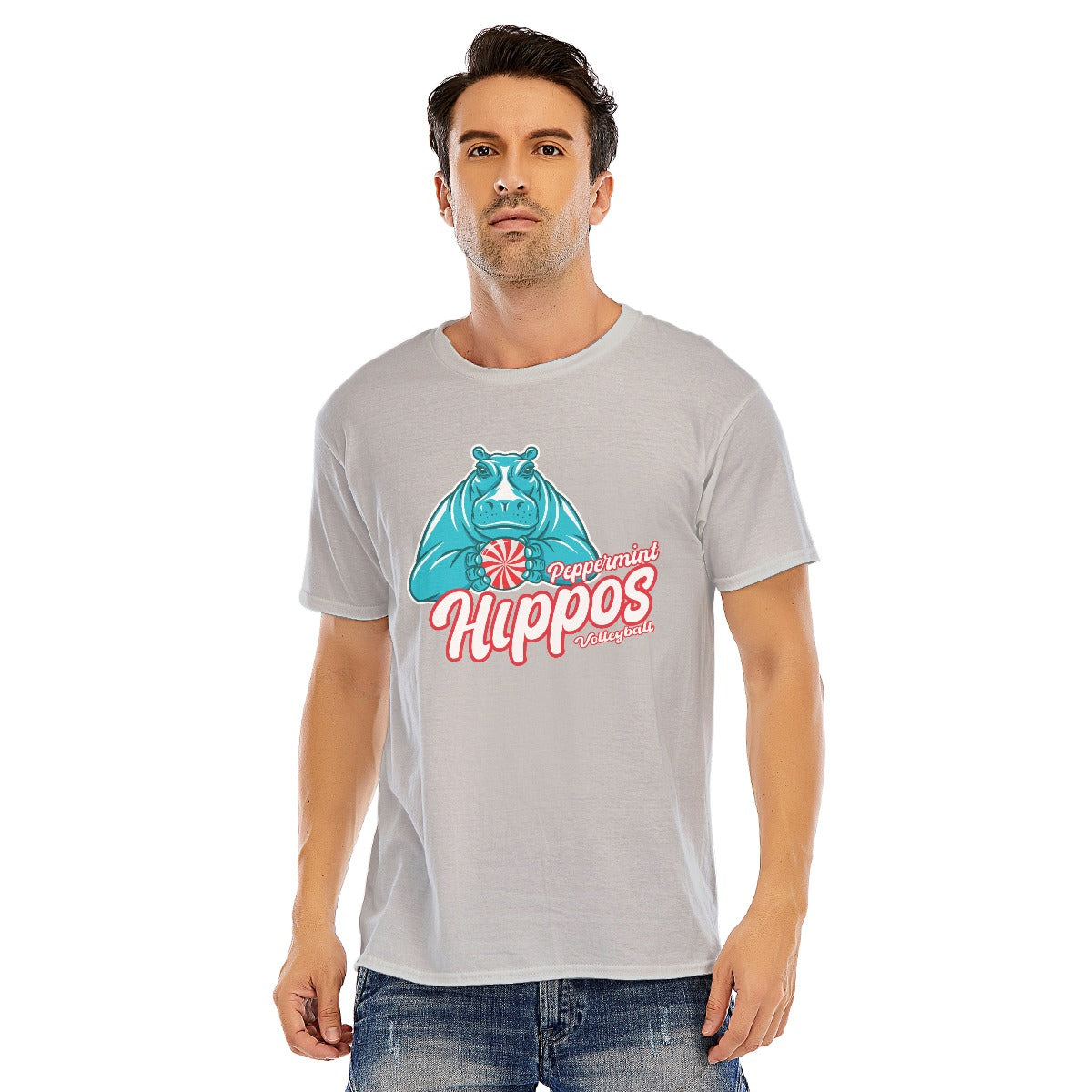 Peppermint Hippo Unisex Short Sleeve T-shirt