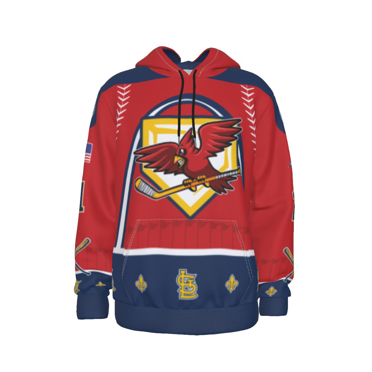 St Louis Cardinals Red Customizable Light-Weight hoodie