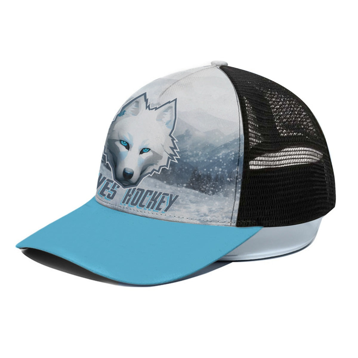 Wolves Hockey Logo with blue bill