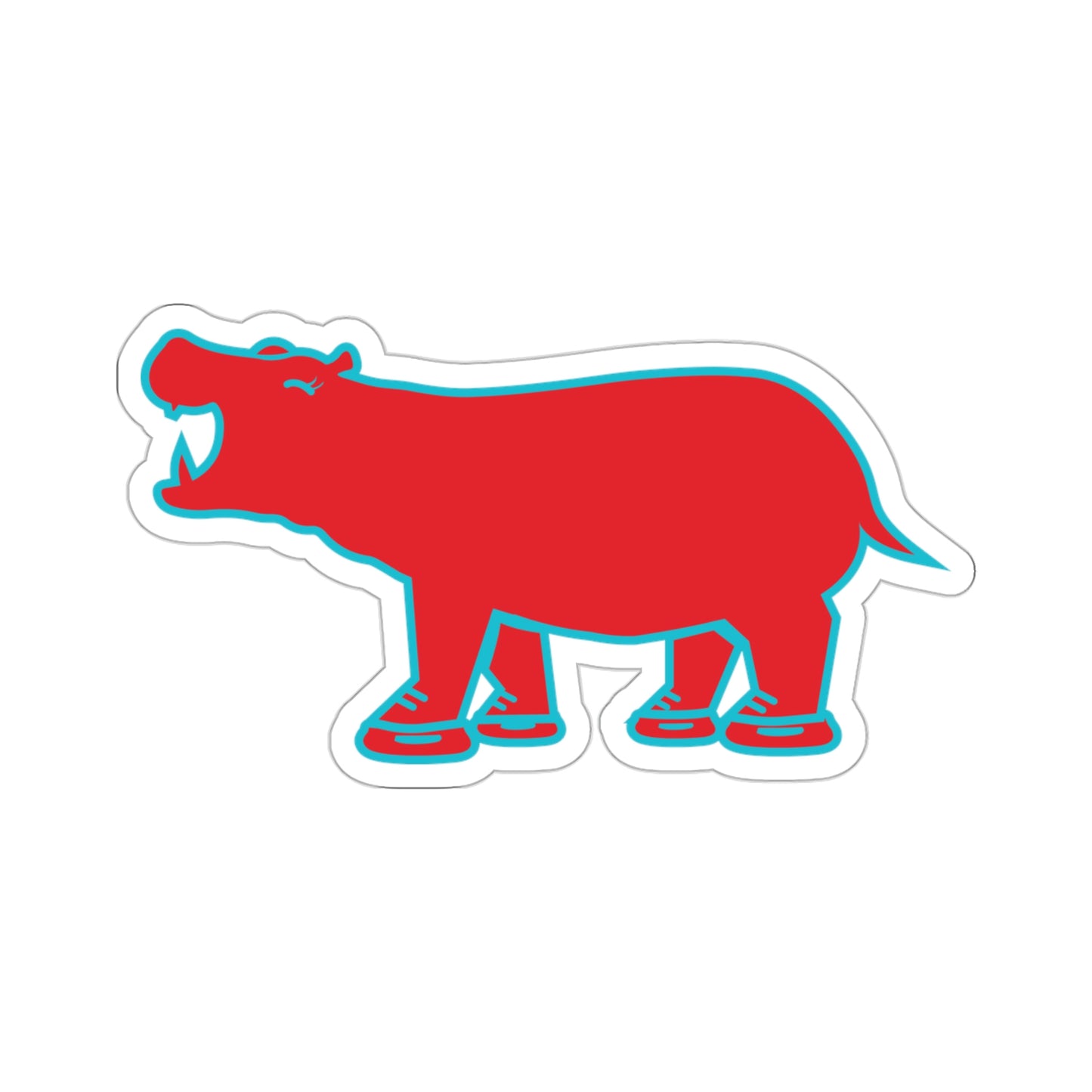 Red Hippo Sticker - Indoor