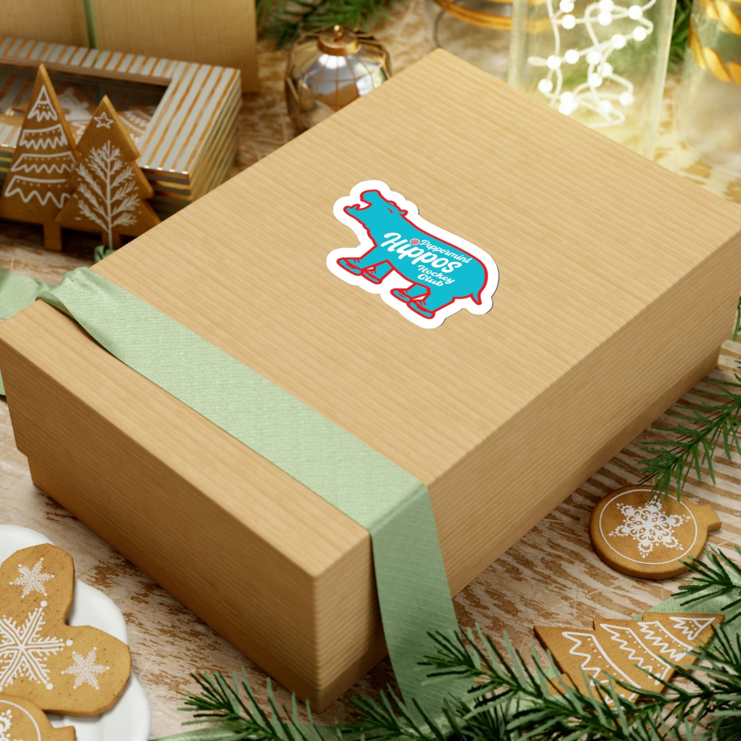 Blue hippo Peppermint Hippo Decal - Outdoor