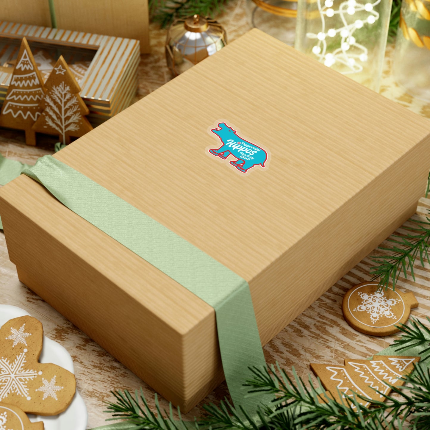 Blue hippo Peppermint Hippo Decal - Outdoor