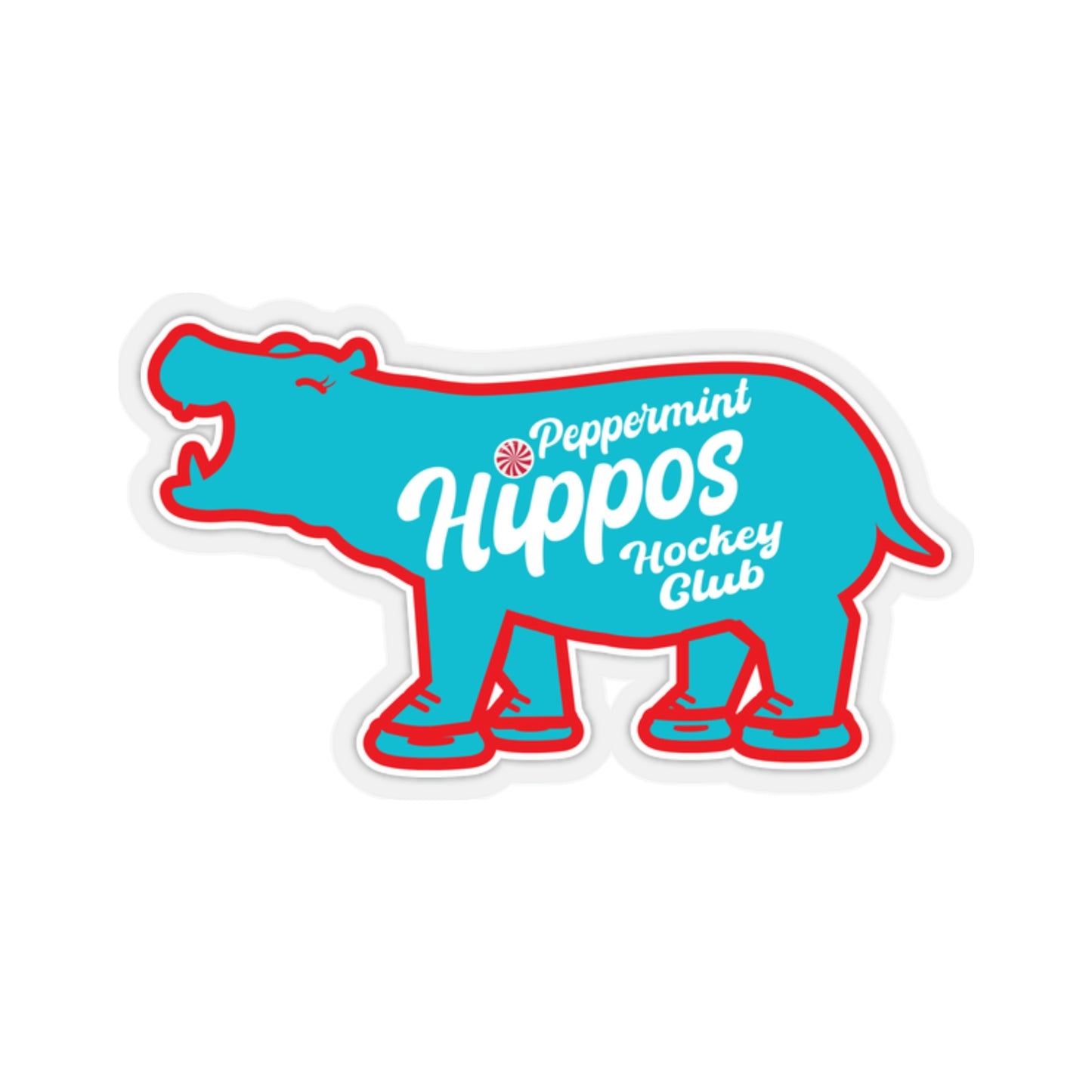 Blue hippo Peppermint Hippo Decal - Outdoor