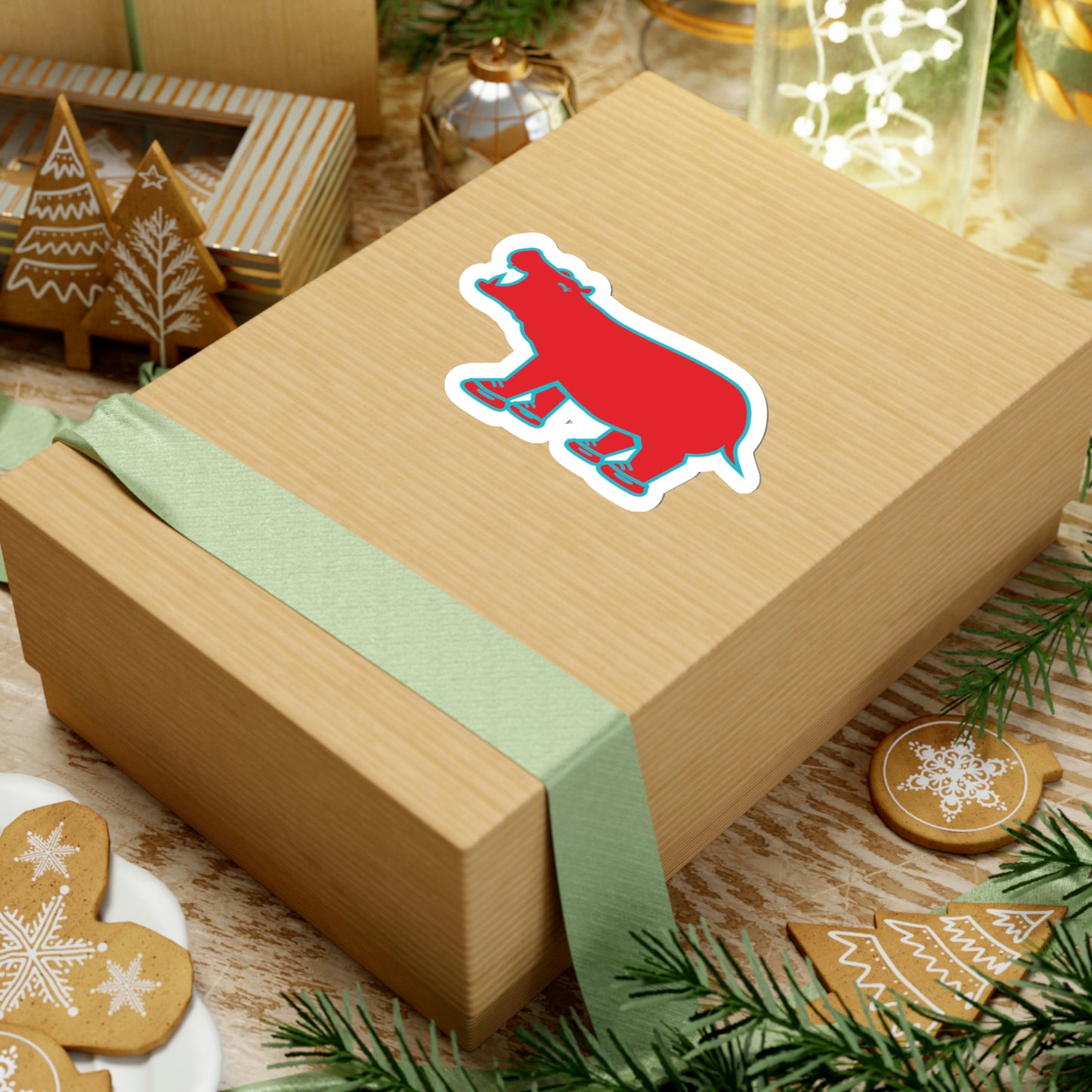Red Hippo Sticker - Indoor